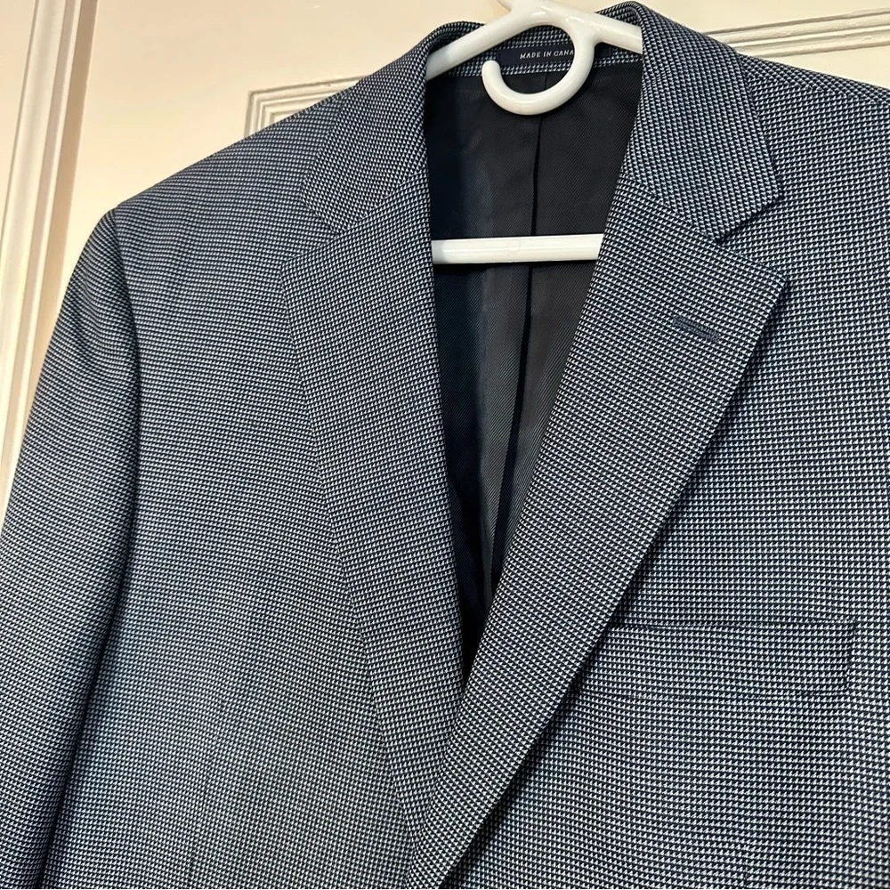 Daniel Cremieux Blazer Loro Piana Blue Gray Houndstooth Size 40L